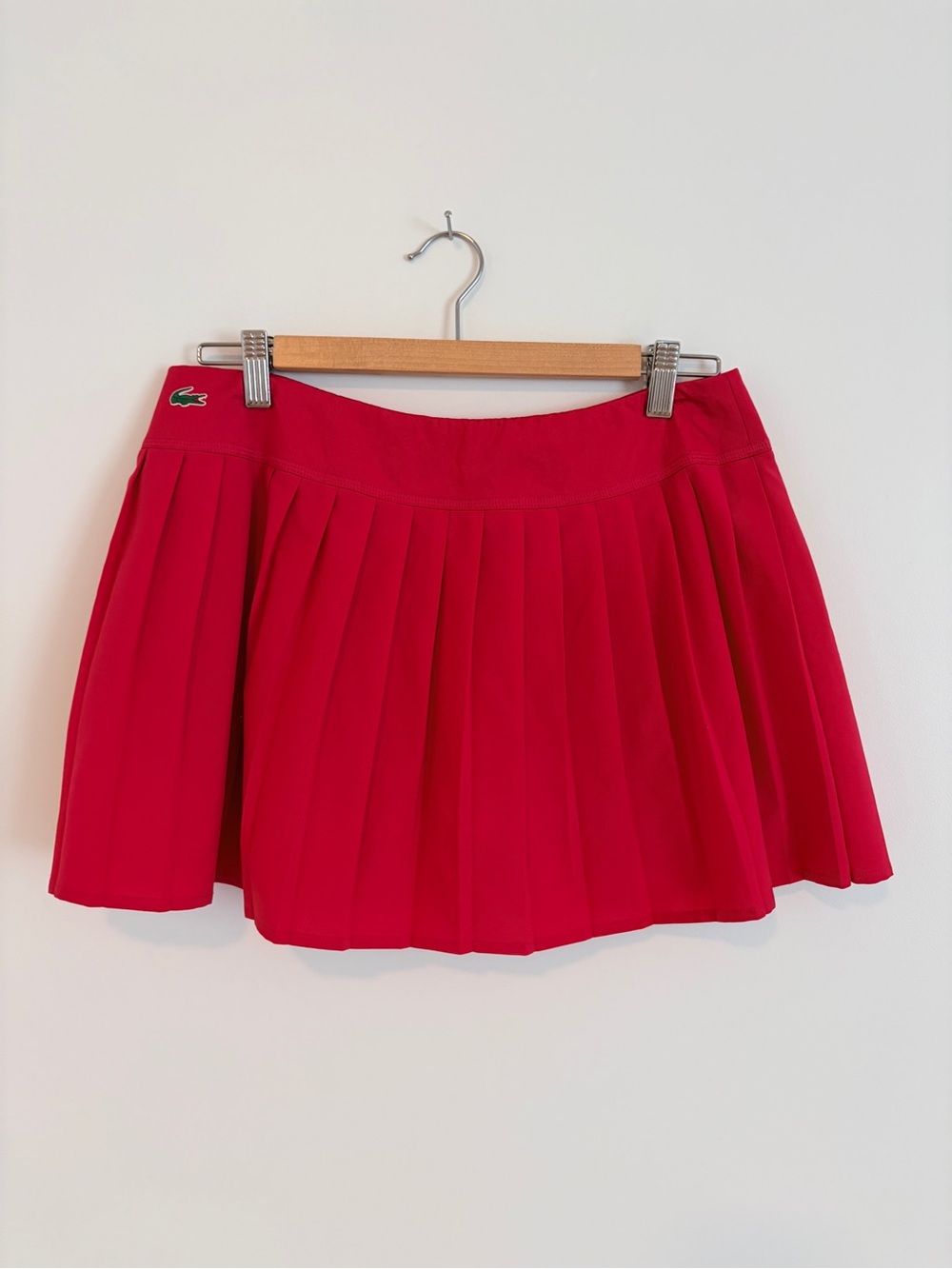 Lacoste Bright Red Pleated Mini Skirt